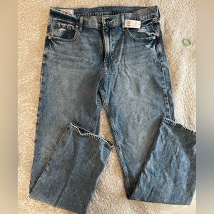 Gap 90’s Loose Mid Rise Jeans size 10 long distressed NWT